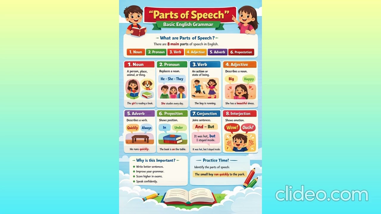 8 Parts of Speech You MUST Know! | Score High in English Exams