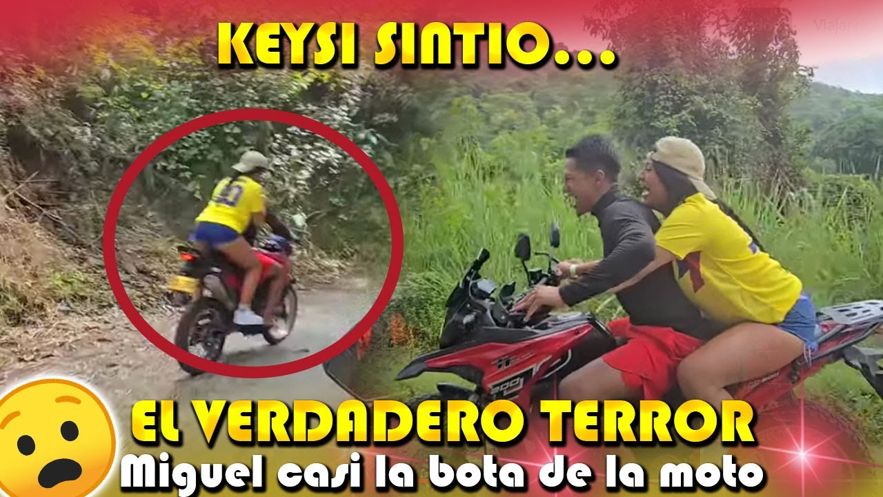 KEYSI VA CON EL CORAZÓN EN LA MANO, porque Miguel va loqueando con la moto. Por poco se caen 😬