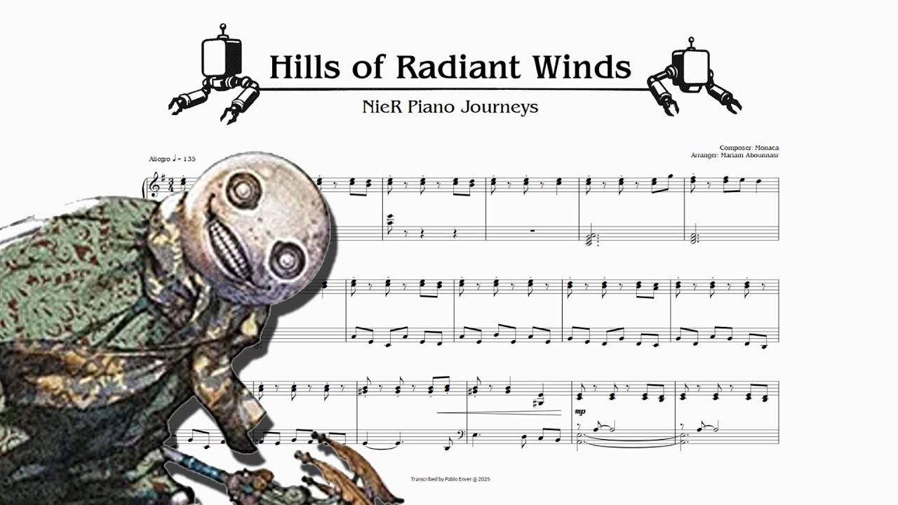 NieR Piano Journeys - Hills of Radiant Winds (Transcription) 🎹