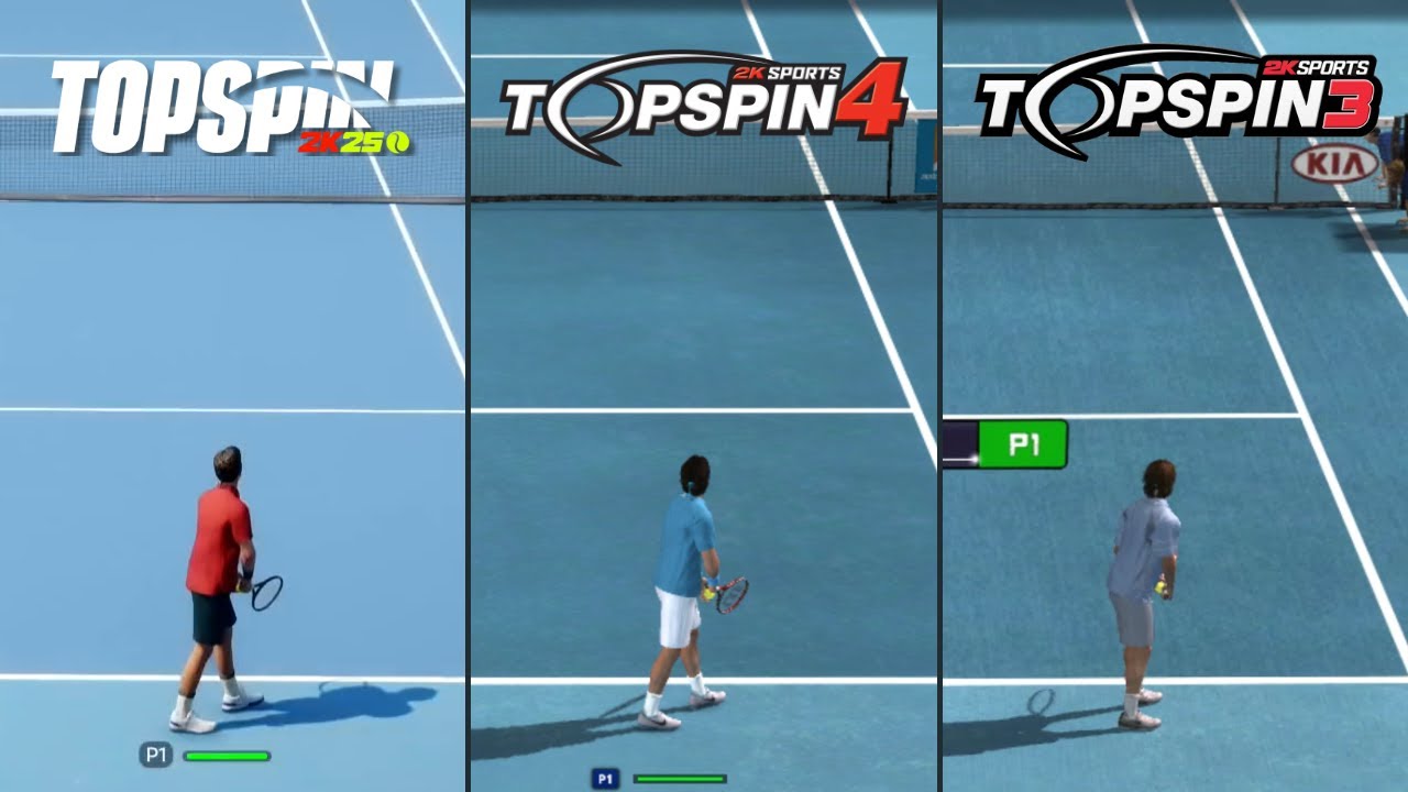TopSpin 2k25 vs Top Spin 4 vs Top Spin 3  - Gameplay