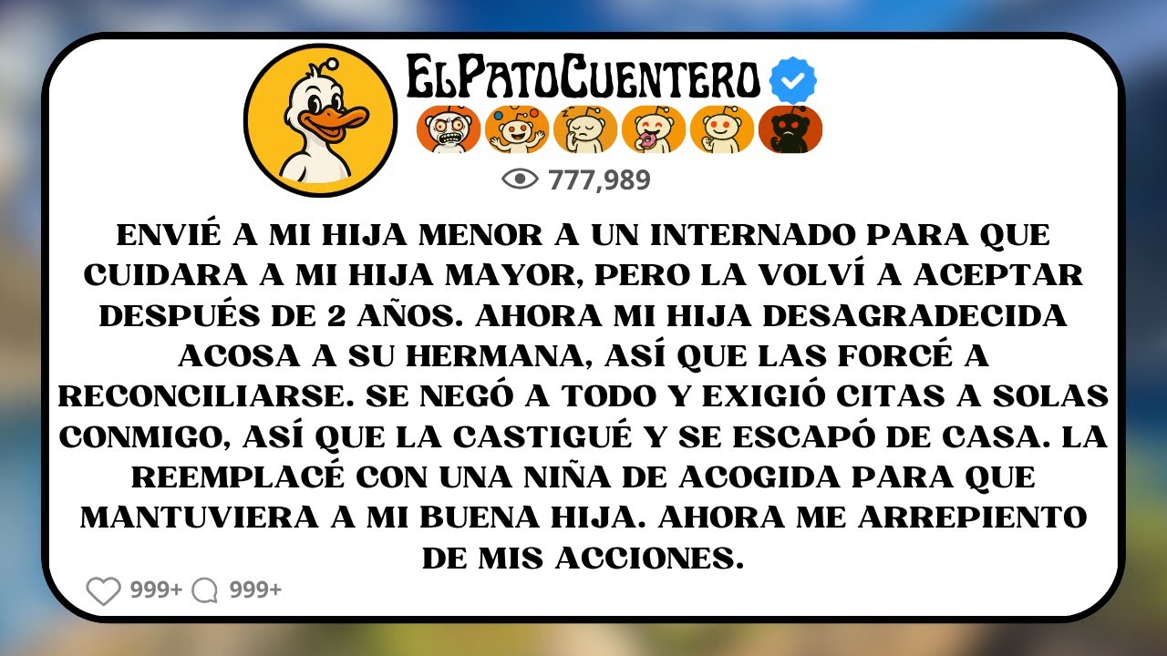 Envié a mi hija menor a un internado para que cuidara a mi hija mayor, pero la volví a aceptar...