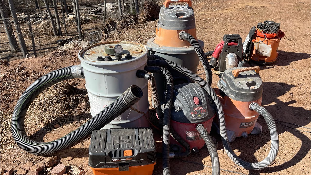 Testing Dirt Collector ( Using 4 Shop Vac’s and Leaf Blower