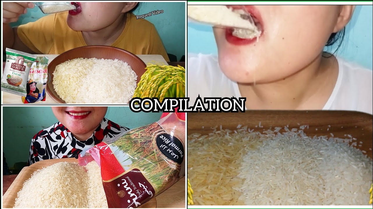 COMPILATION|| ASMR EATING RAW RICE @JOY & LORNA FE