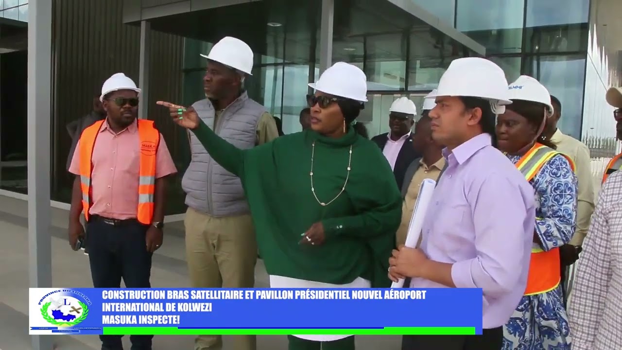 NO COMMENT: BRAS SATELLITAIRE ET PAVILLON, NOUVEL AÉROPORT INTERNATIONAL DE KOLWEZI MASUKA INSPECTE