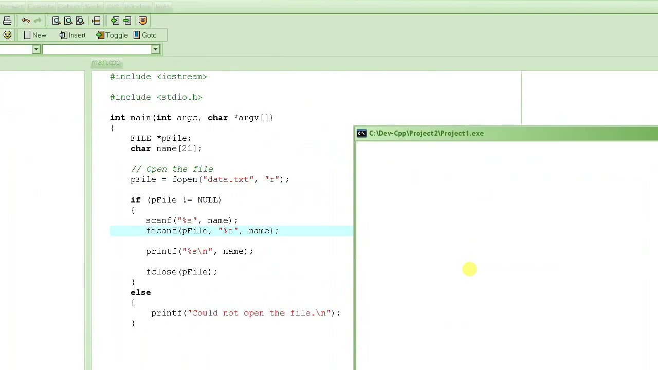 C Programming tutorial:  fscanf  feof  Reading From A File  Part 1