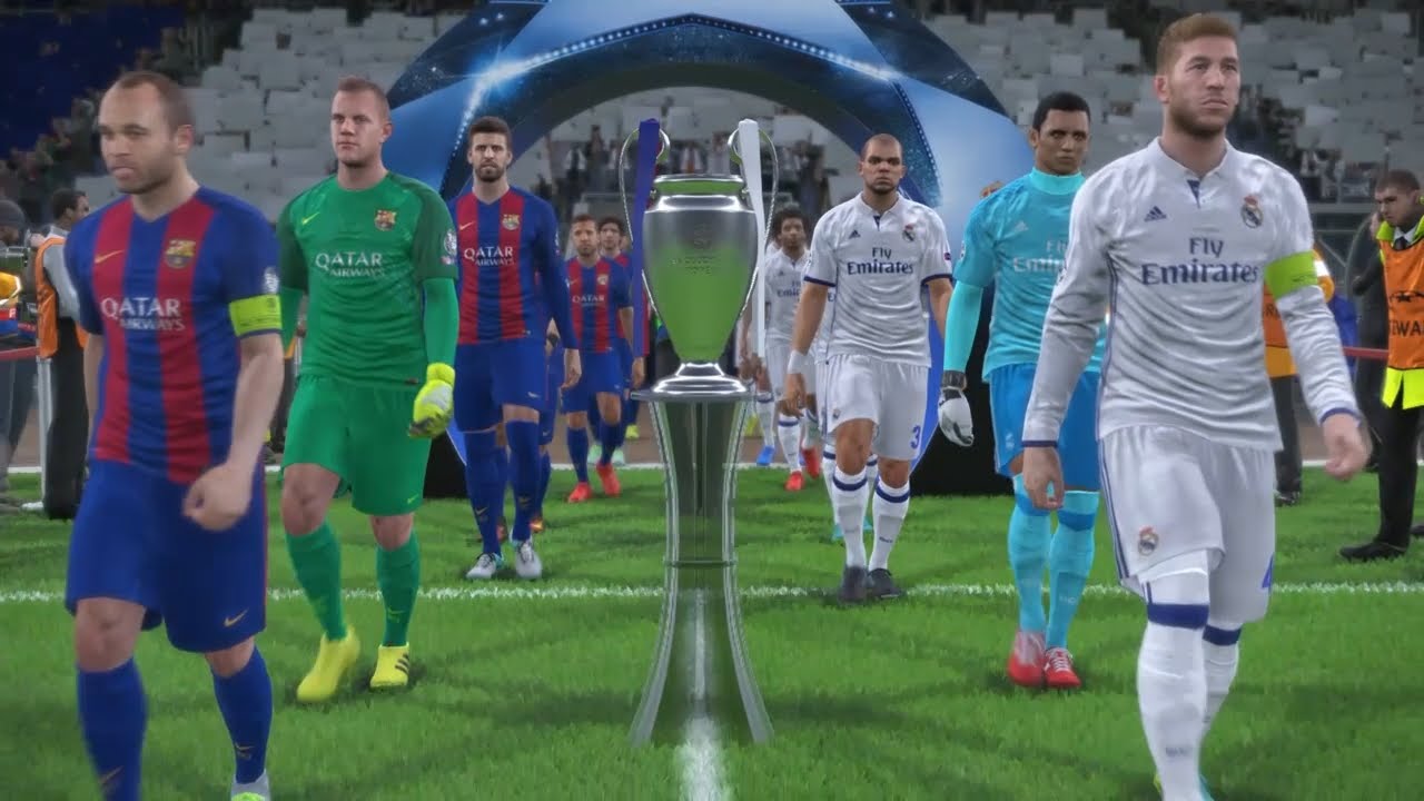 Финал Лиги чемпионов УЕФА PES 2017 (геймплей «Реал Мадрид» — «Барселона»)