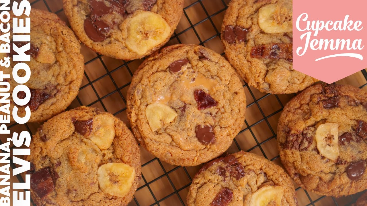 ELVIS! Banana, Bacon & Peanut Cookie Recipe & Tutorial | Cupcake Jemma