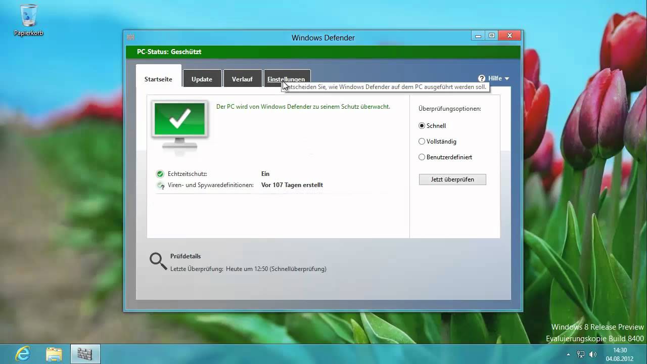 Windows 8 Defender deaktivieren