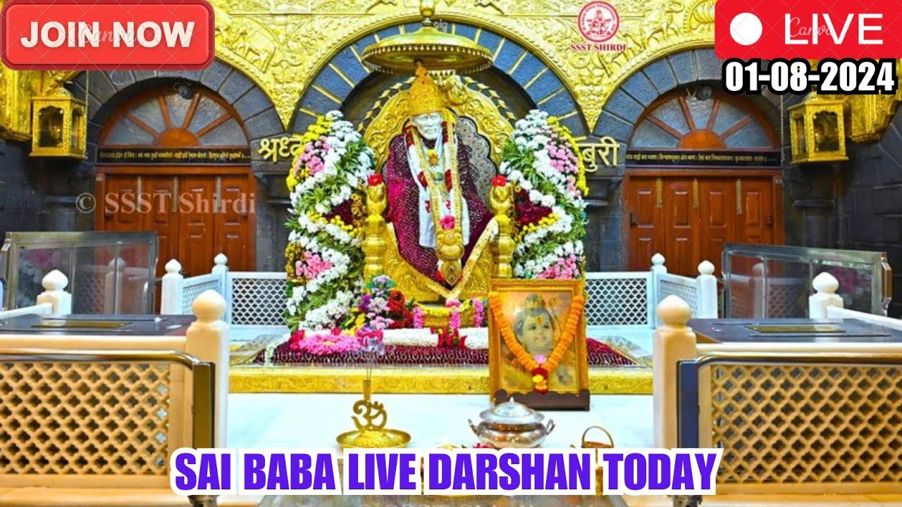🔴Sai Baba Live Darshan Today 01- August 2024 | Thursday Live From Shirdi | Saibaba Shirdilive ©️SSST