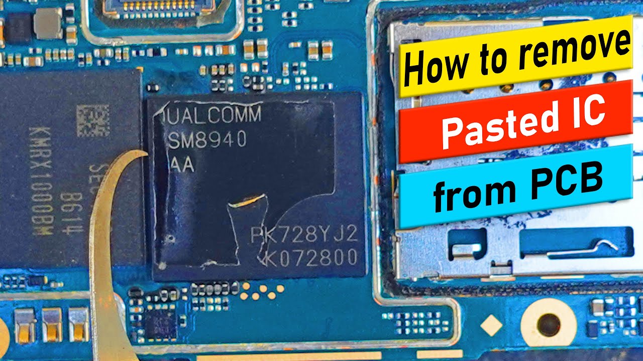 How to cut glue & Remove Black White Pasted CPU IC from android mobile phone mother board