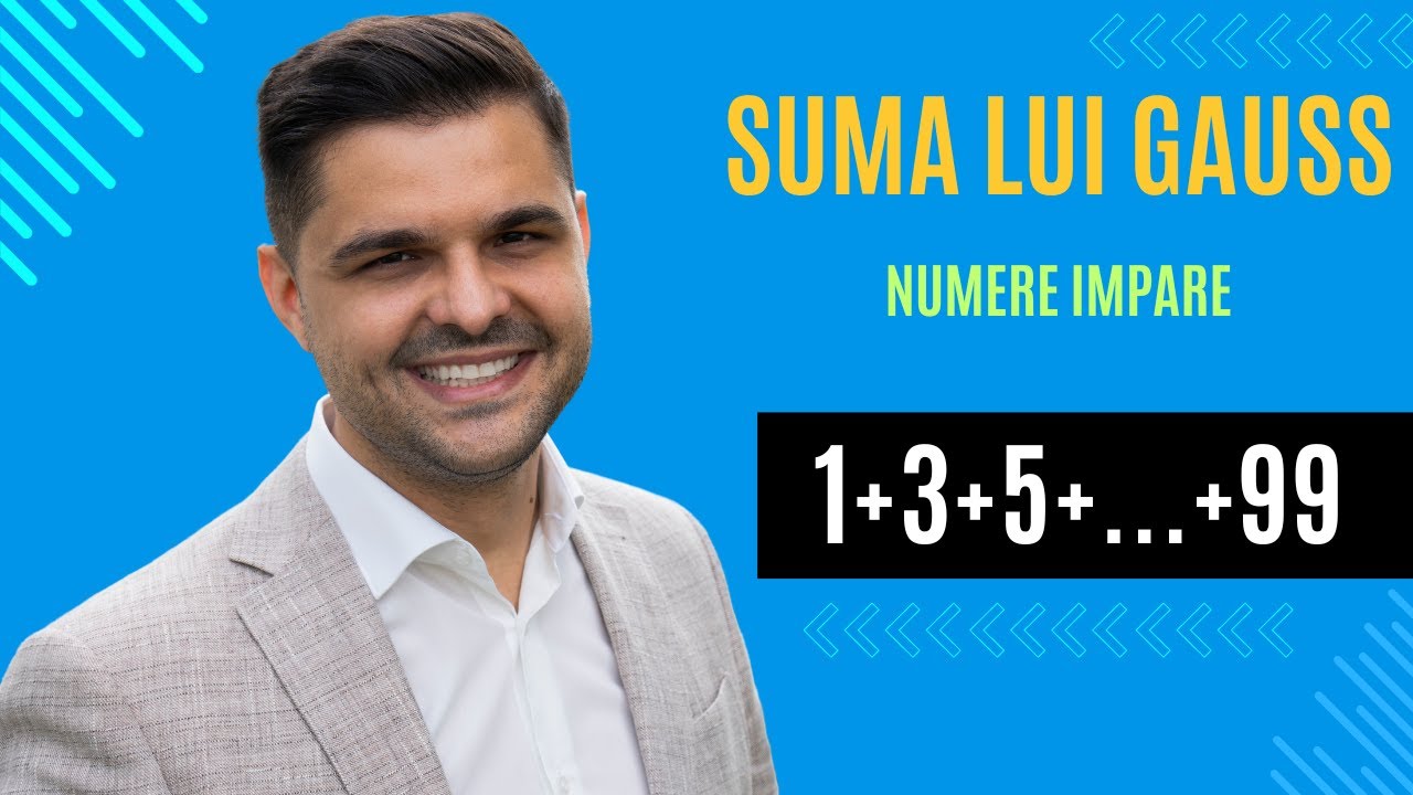 Suma lui Gauss cu numere impare: 1+3+5+...99=?