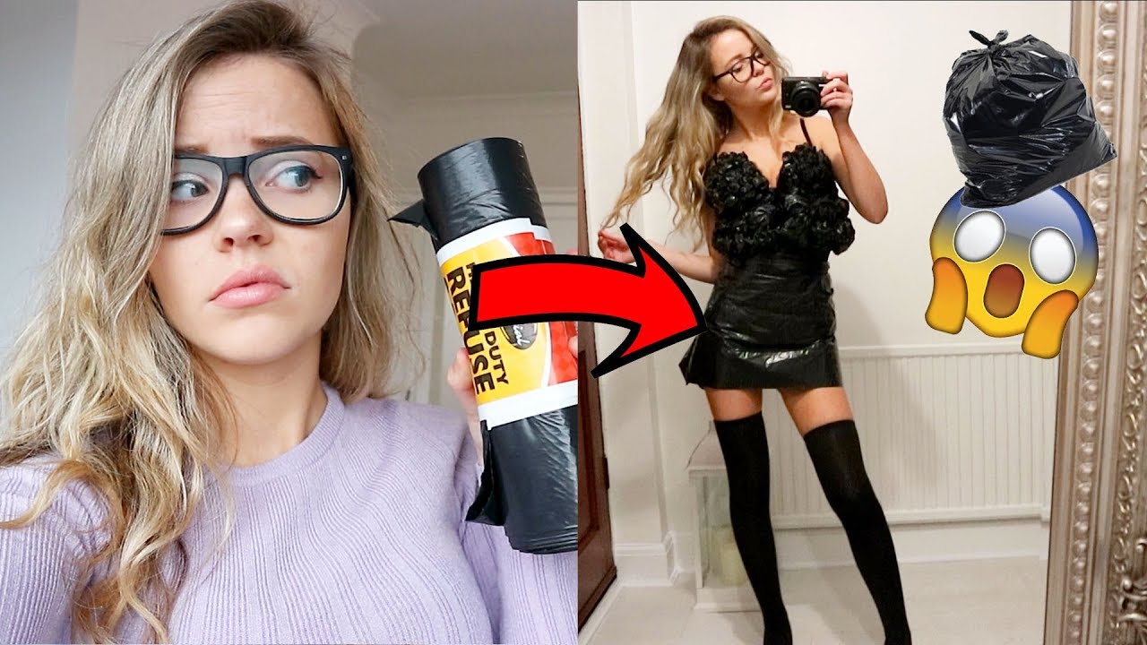 MAKING A DRESS OUT OF TRASH BAGS!