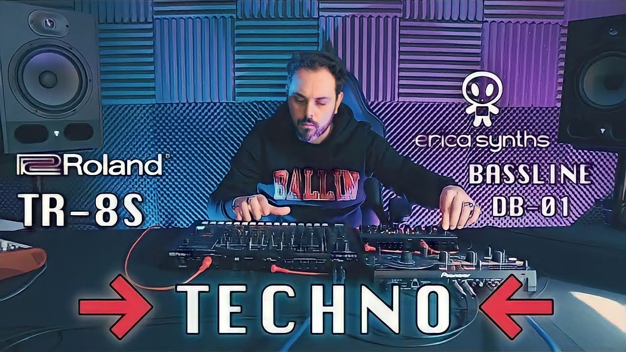ROLAND TR 8S + ERICA SYNTHS BASSLINE - TECHNO