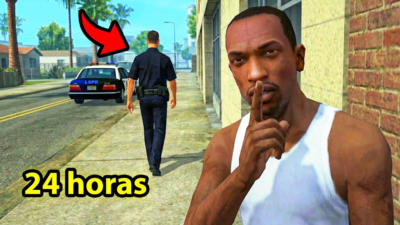 Fiquei + 24 HORAS seguindo a POLÍCIA no GTA San Andreas, OLHA O QUE ACONTECEU