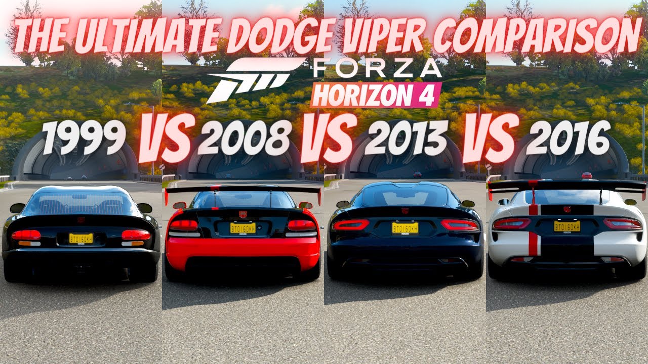 THE ULTIMATE DODGE VIPER COMPARISON| Forza Horizon 4 (QUARTER MILE,ACCELERATION,TOP SPEED) RAW SOUND