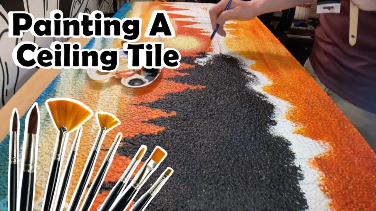 Painting The Ceiling?? Painting a Classroom Ceiling Tile!