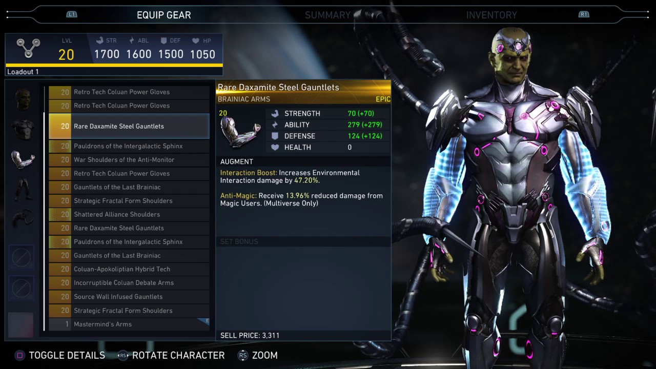 Injustice 2 - Brainiac Epic Gear Showcase/ Special Moves