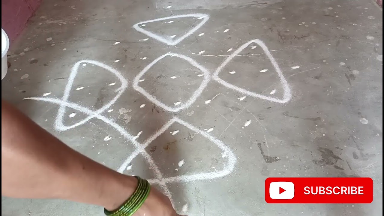 💐9*1 நேர் புள்ளி கம்பி கோலம் குட்டி கோலம் #daily kolam easy  kolam kutti kolam 