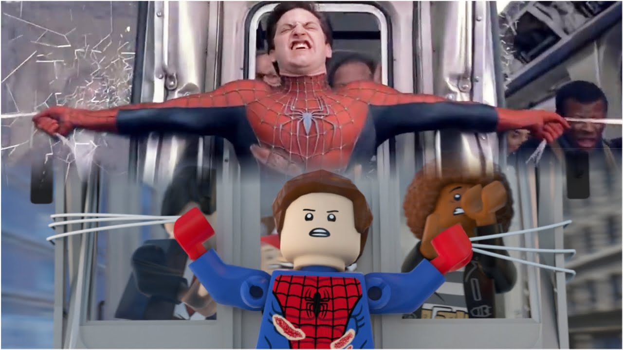 LEGO Spiderman 2 - Stopping the Train Scene | Animation