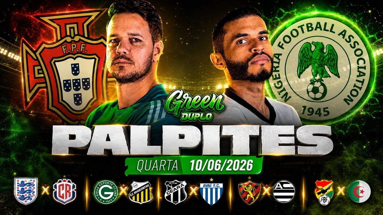 PALPITES DE FUTEBOL PARA O DIA 10 06 2026 (QUARTA) + BILHETE PRONTO + ODD ALTA