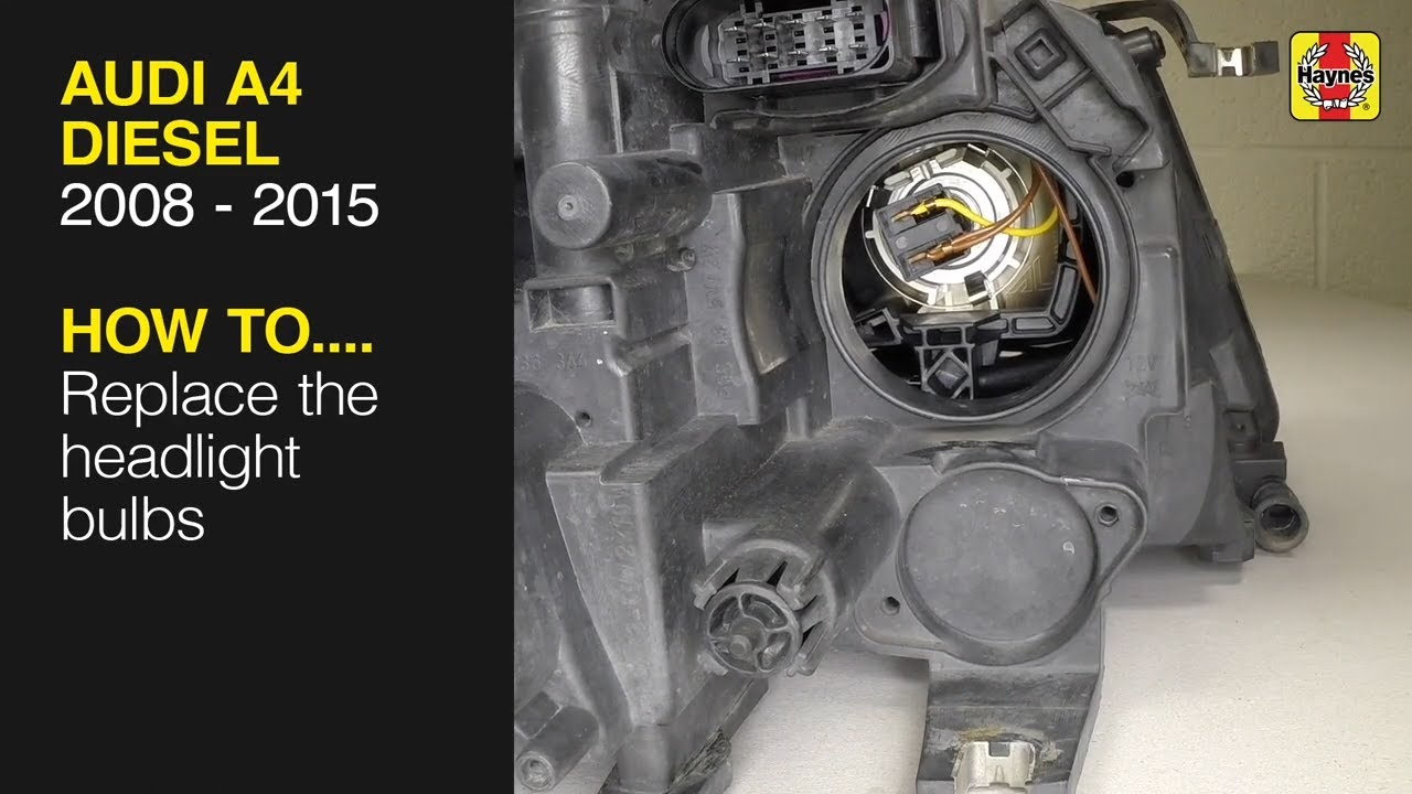 How to replace the headlight bulb on the Audi A4 2011 to 2016