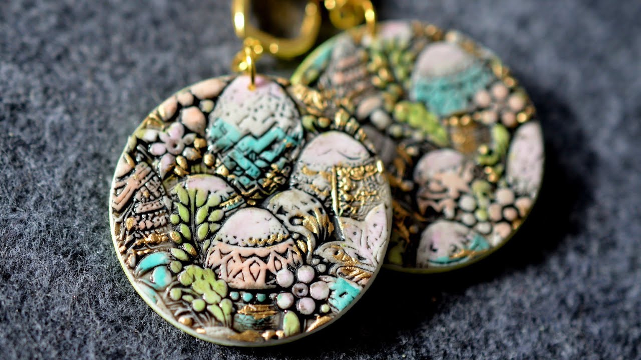 Easter Eggs earrings polymer clay tutorial