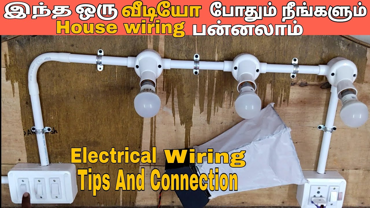 Basic electrical house wiring | 3 light switch board connection | circuit tamil