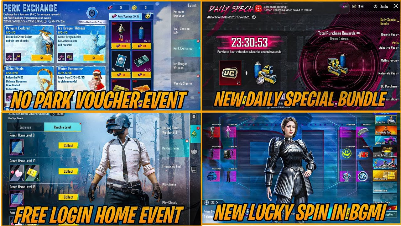 NO PARK VOUCHER EVENT IN BGMI🥲NEW  DAILY SPECIAL BUNDLE EVENT BGMI😍NEW LUCK SPIN IN BGMI🫣