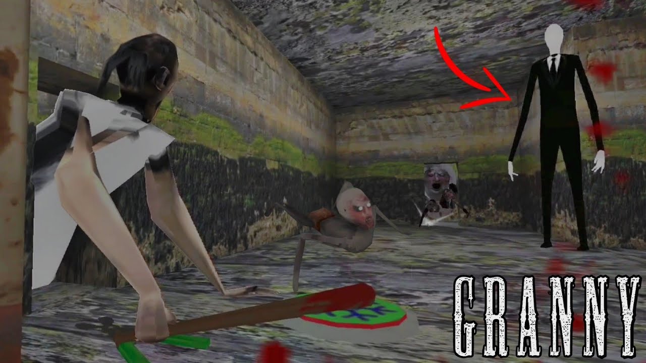 Slenderman joins Mom spider in sewer ending in Granny 1.9 Update 