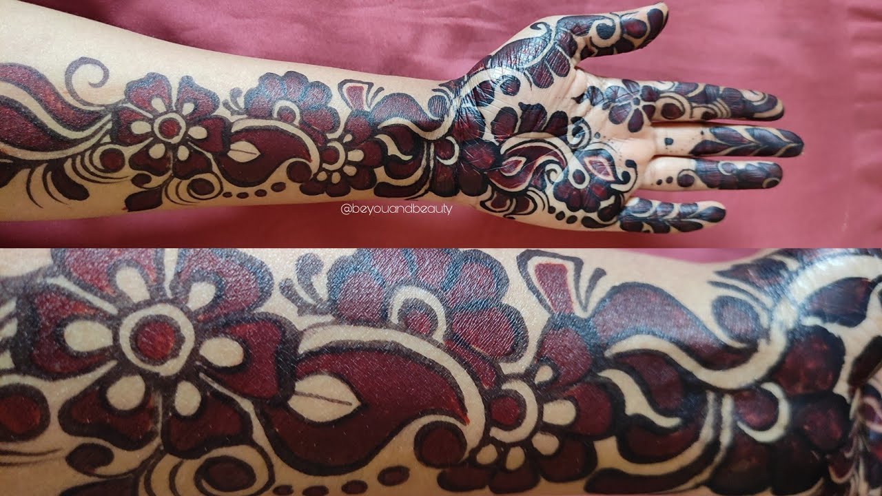 Black and Red shaded Henna Design | Outline मेहंदी डिजाइन | Black Border Henna | Be you and Beauty