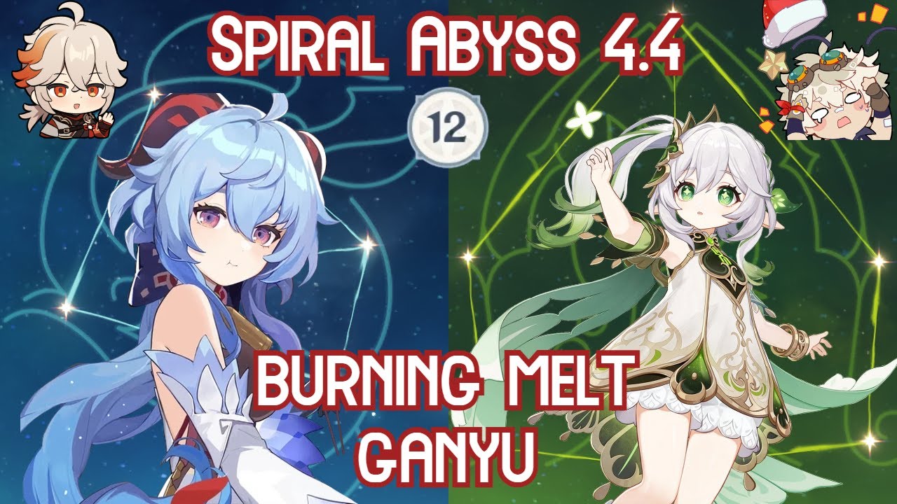 C1 Burning Melt Ganyu  - Spiral Abyss 4.4 Floor 12 Full Star Clear Showcase