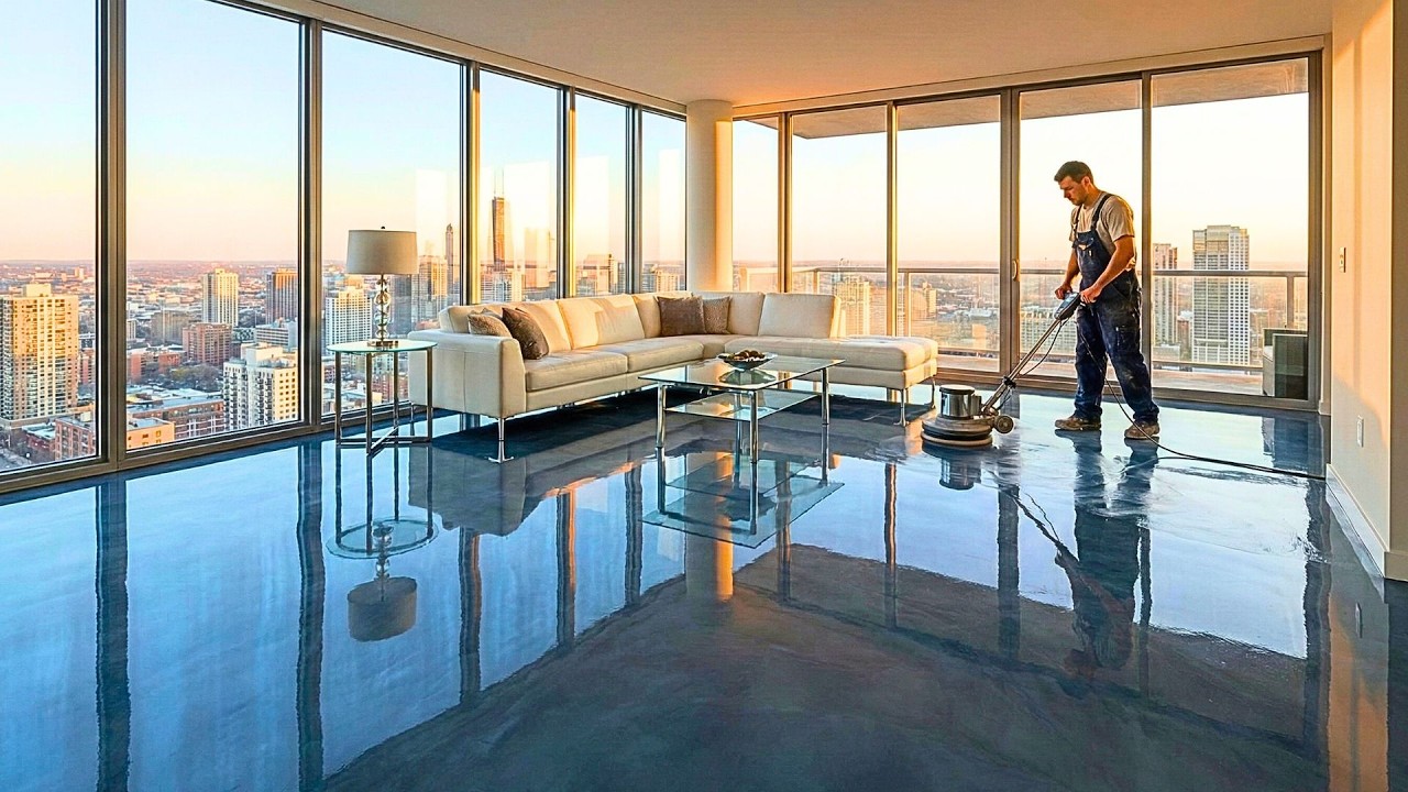 Top 6 Glassy Water Surface Epoxy Floors Featuring Reflection Effects for Penthouse Interiors