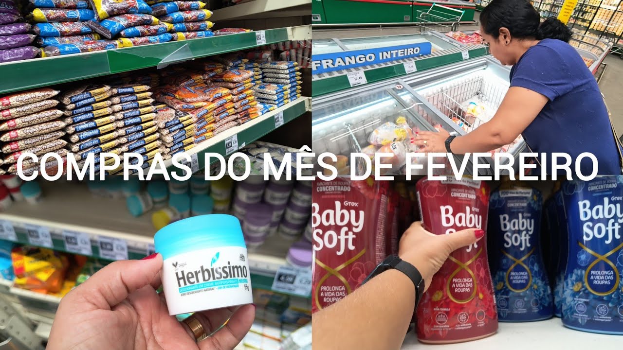 COMPRAS DO MÊS DE FEVEREIRO, PREÇOS DE FEVEREIRO, VLOG NO MERCADO E ORGANIZAÇÃO #compradomês 