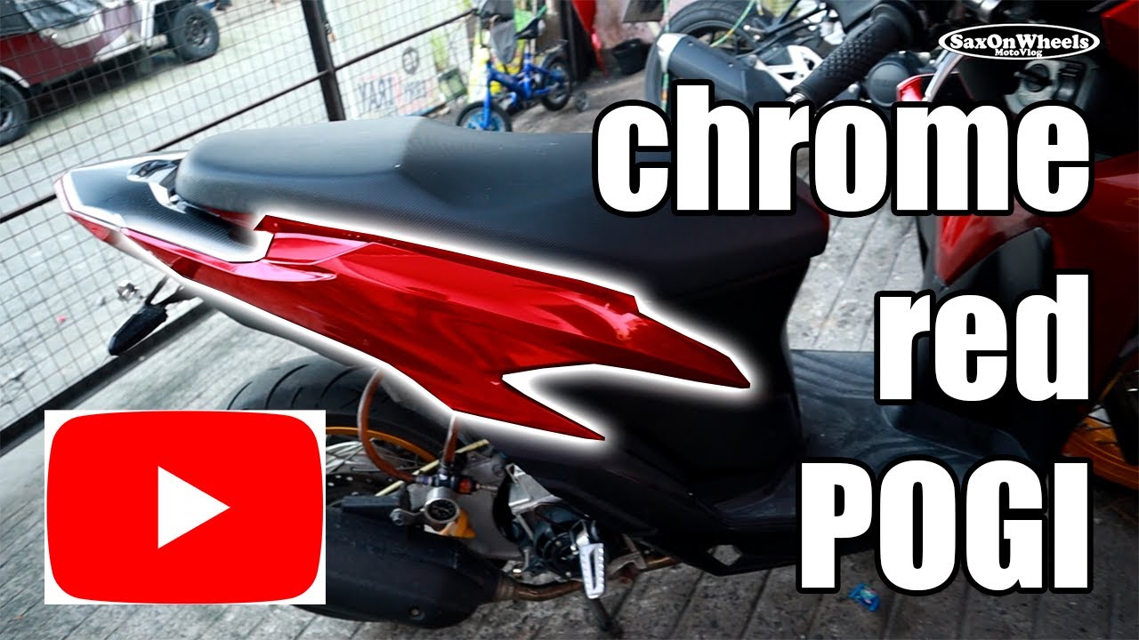 CHROME RED VINYL WRAP FOR HONDA CLICK