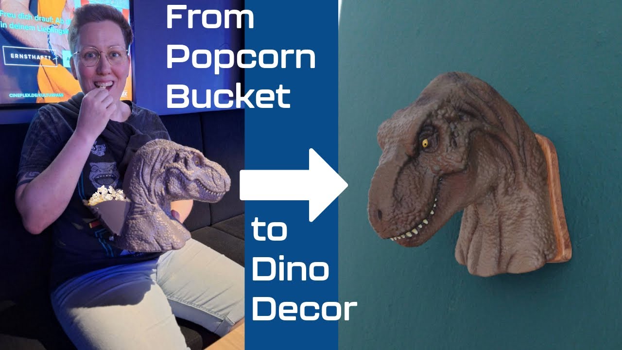 Turning a Jurassic World Popcorn Bucket Into a Dinosaur Trophy!
