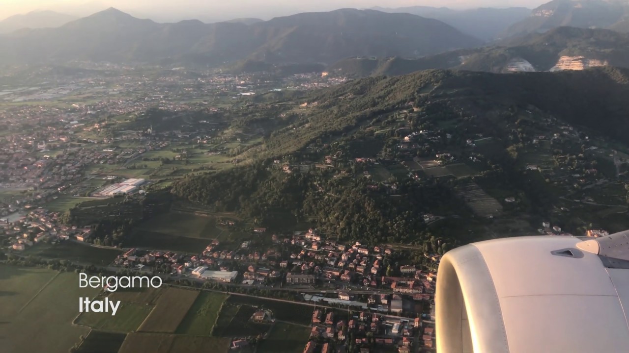 Landing at Bergamo Airport, Milan, Italy