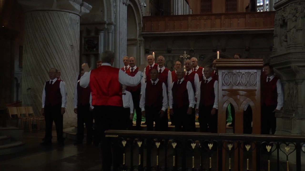 Fine City Chorus barbershop choir singing at Norwich Cathedral on Friday 27th July 2018