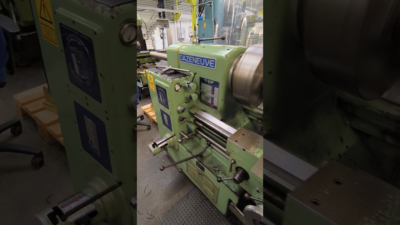 Cazeneuve HB725 machining small shaft for belt conveyor #asmr #machinist #machine #lathe #steel #yt