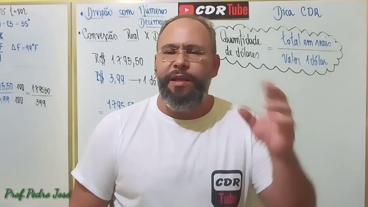Matemática - Divisão de Números decimais + Conversão Real x Dólar