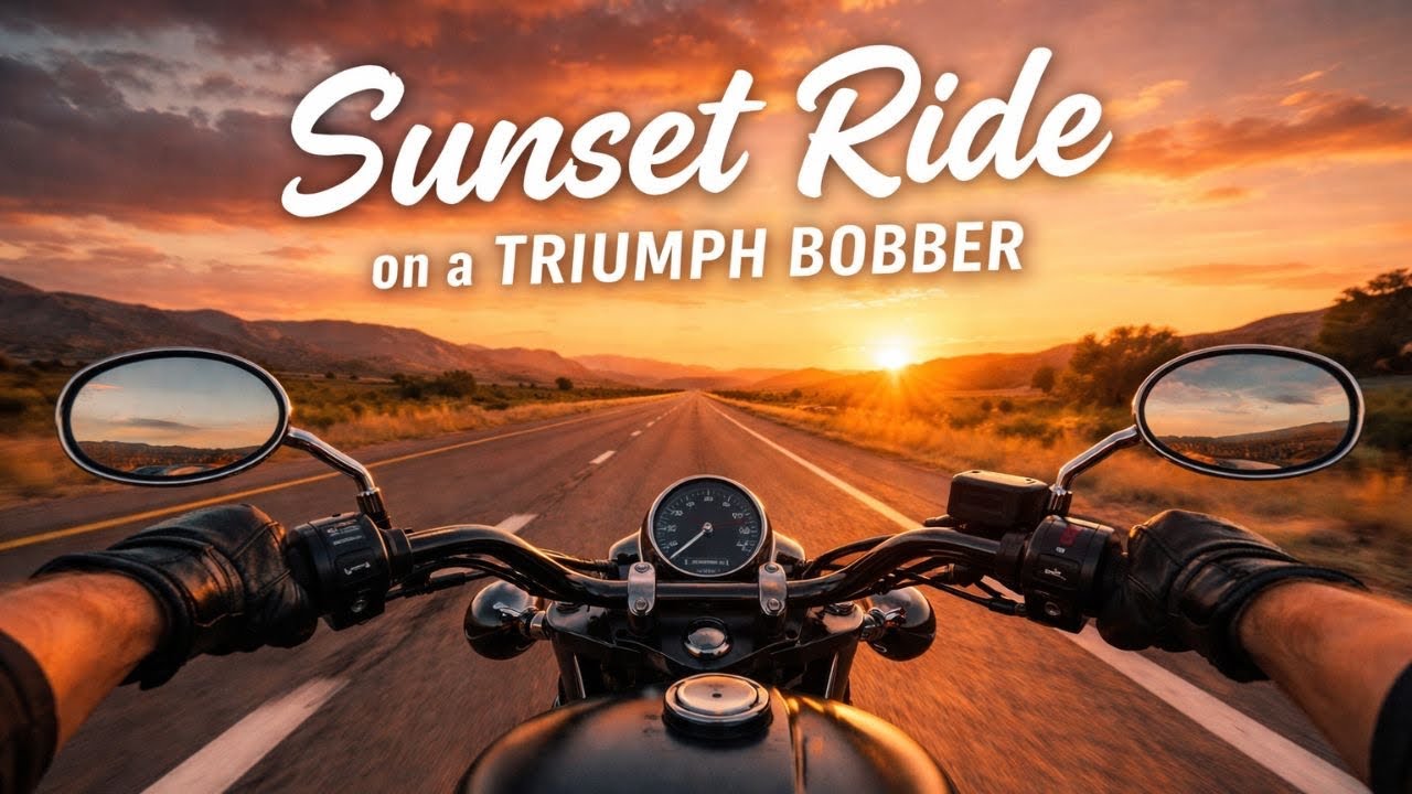 Sunset Ride on a Triumph Bonneville Bobber | POV