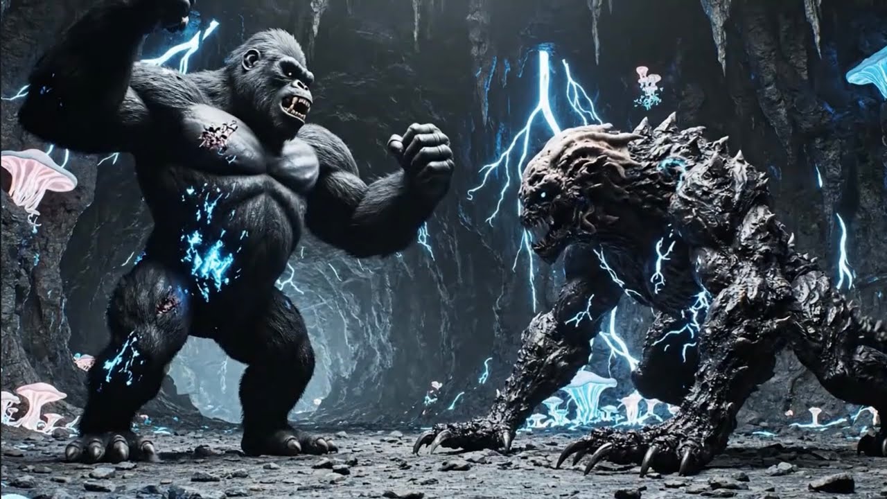 King Kong vs Armored Cave Beast – A Battle in Total Darkness