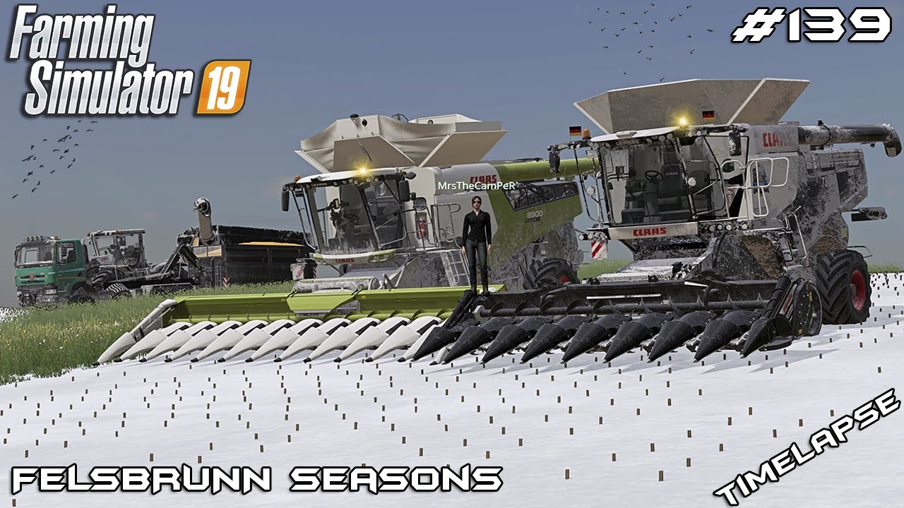 Harvest in snow w/ MrsTheCamPeR | Animals on Felsbrunn Seasons | Farming Simulator 19 | Episode 139