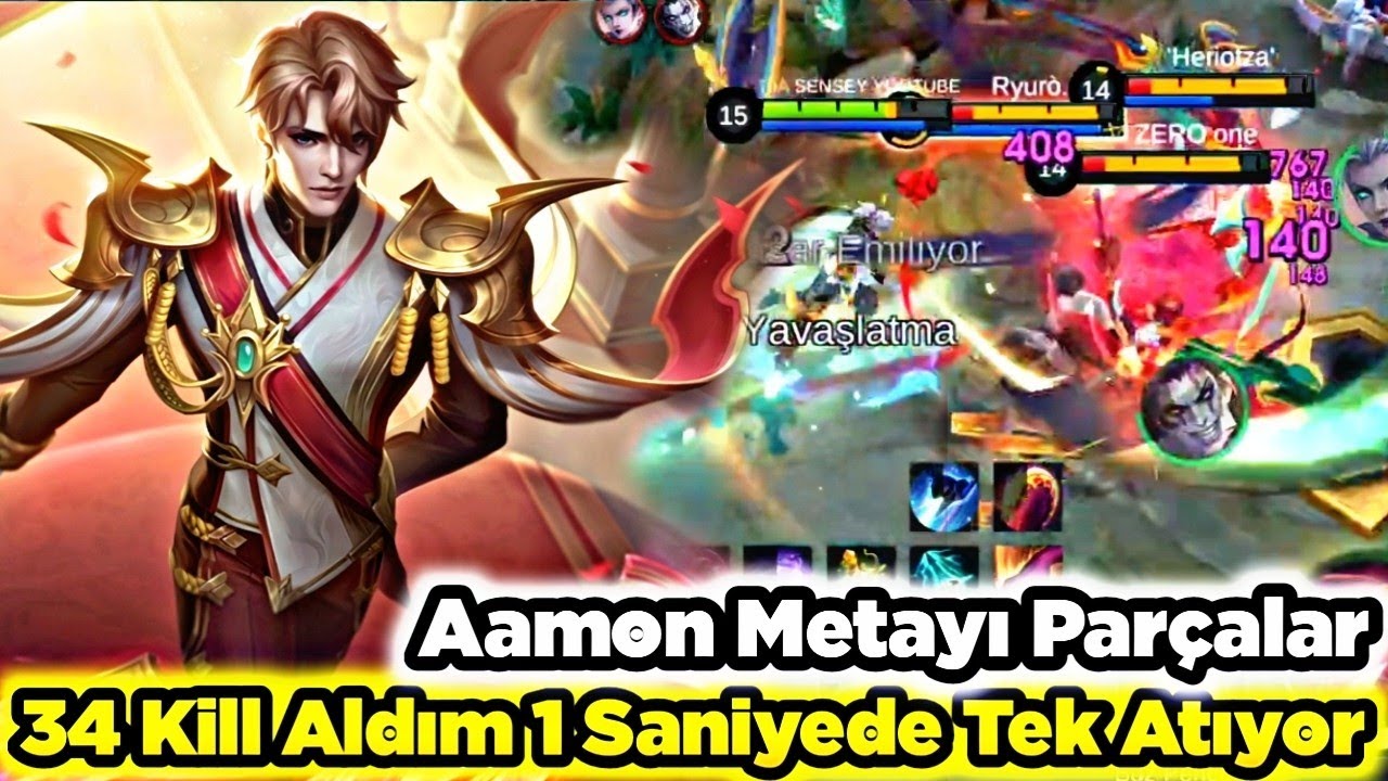 34 Kill Aldım Metayı Paramparça Eden Herkesi Tekleyen Aamon Rakip Hile Sandı Mobile Legends 