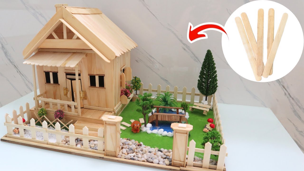 [Полное] Руководство по созданию модели дома своими руками с помощью палочек для мороженого