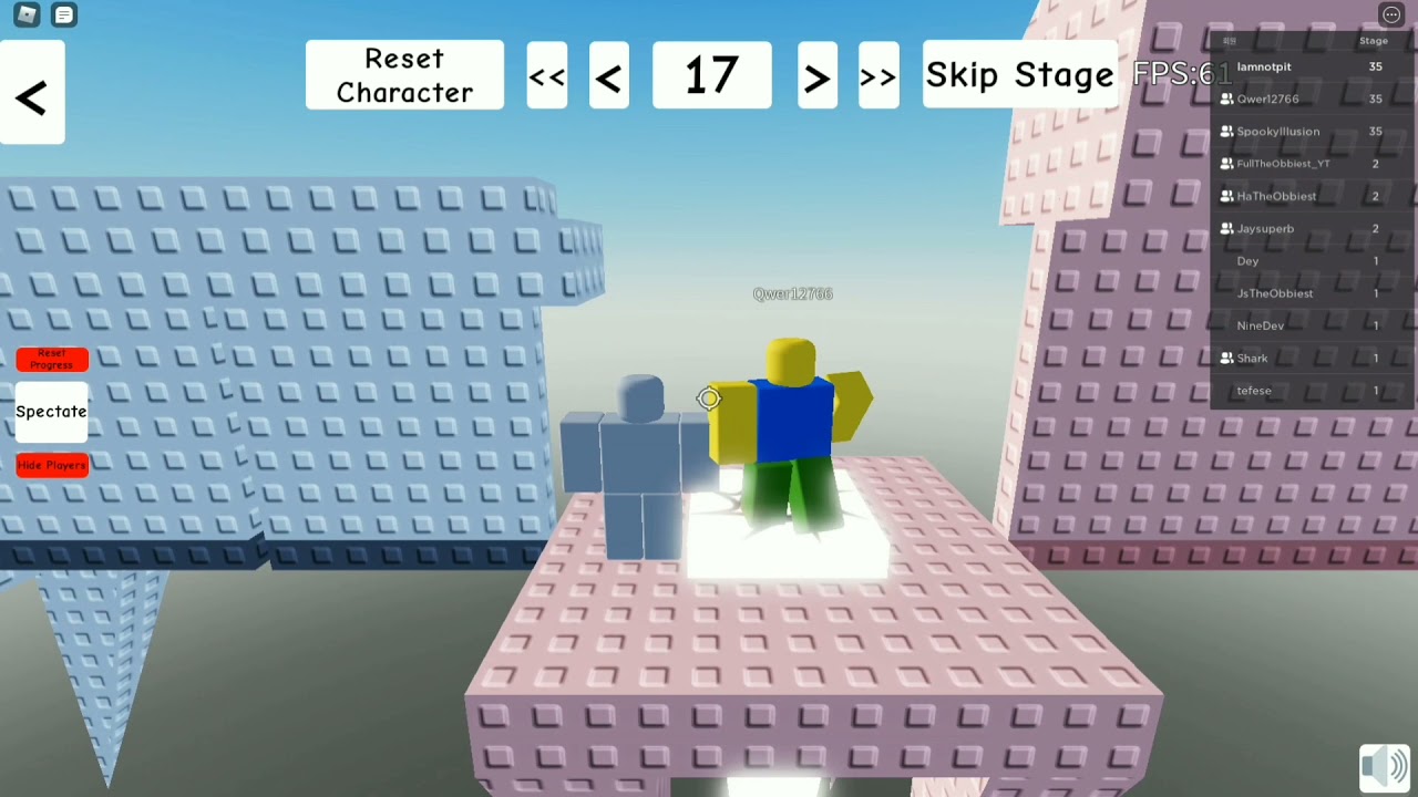 Illusion's Reversed Jump Per Difficulty Chart Obby | All stages (0~35)