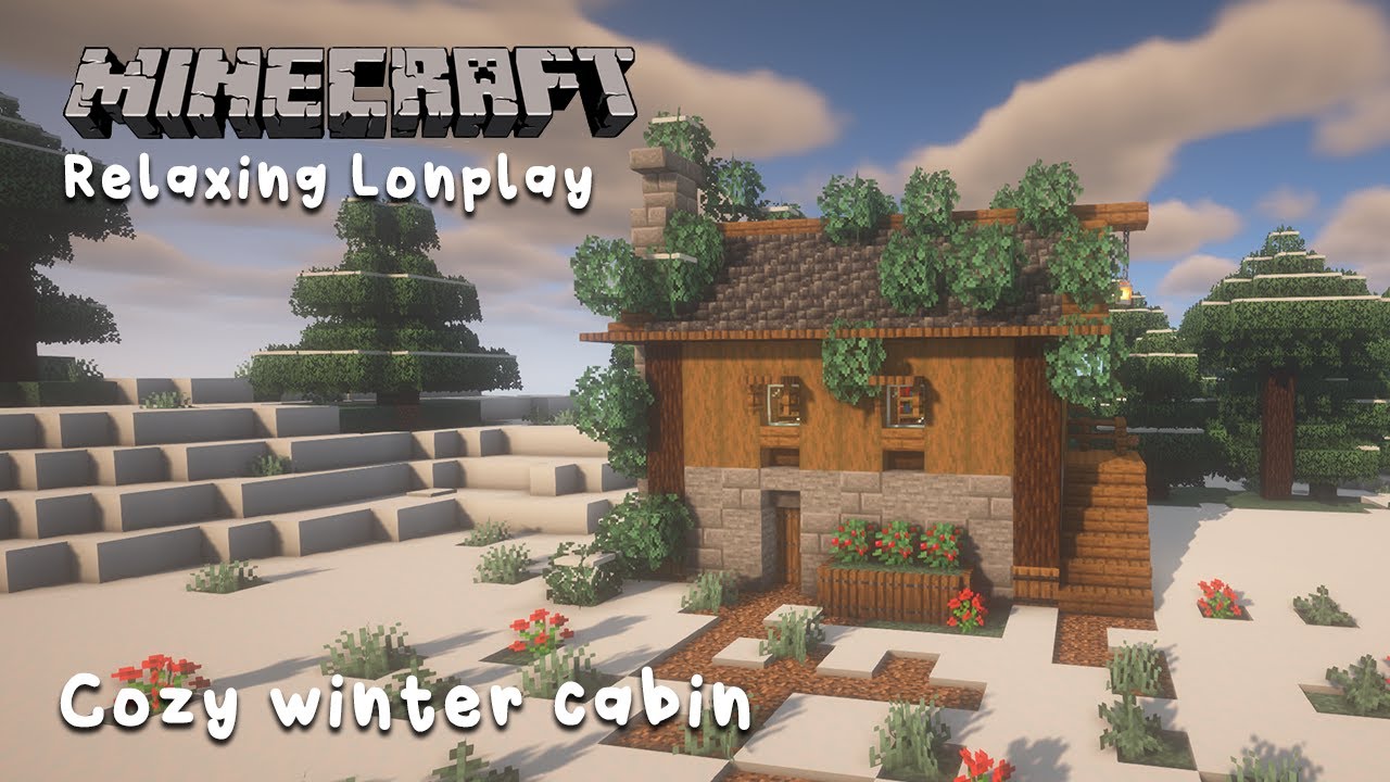 Minecraft Relaxing Longplay | Building A Cozy Winter Cabin | ASMR | [No commentary] 1.19