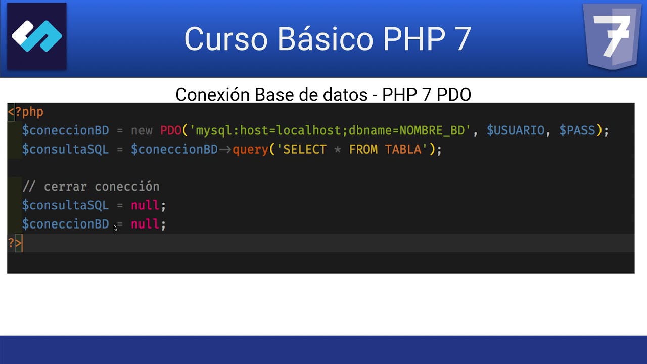 Conexión a base de datos php PDO