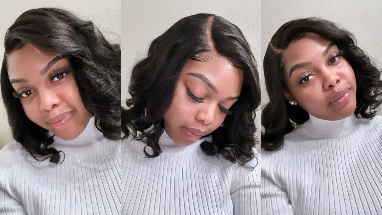 LUVME HAIR | C-PART CLOSURE WIG | BLACK WAVY BOB WIG