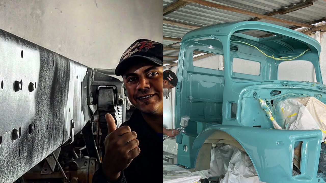 Rodrigão preparando o chassis do 1518 antes de pintar #ferigolocaminhoes