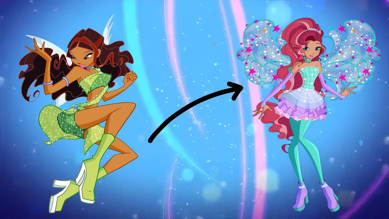 Winx Club Aisha / Layla All Transformation